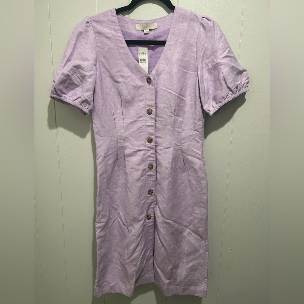 Lavender Button-Down Dress